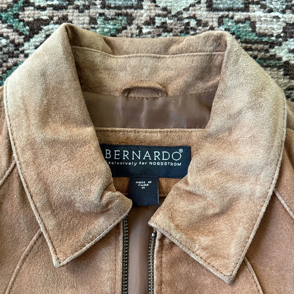 Vintage Bernardo by Nordstrom Suede Camel Tan Leather Jacket - Picture 2 of 10